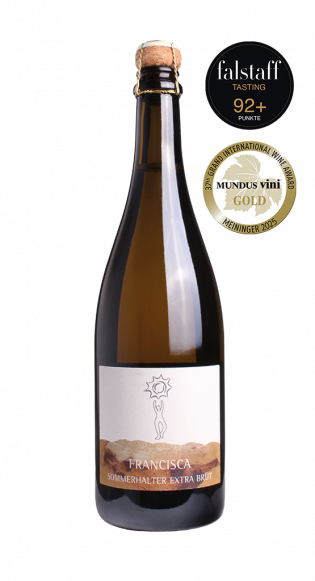 2020 Francisca Extra Brut Sektflasche vom Weingut Sommerhalter – Premiumsekt aus Chardonnay, Pinot Blanc & Pinot Noir, limitierte Auflage (600 Flaschen)
