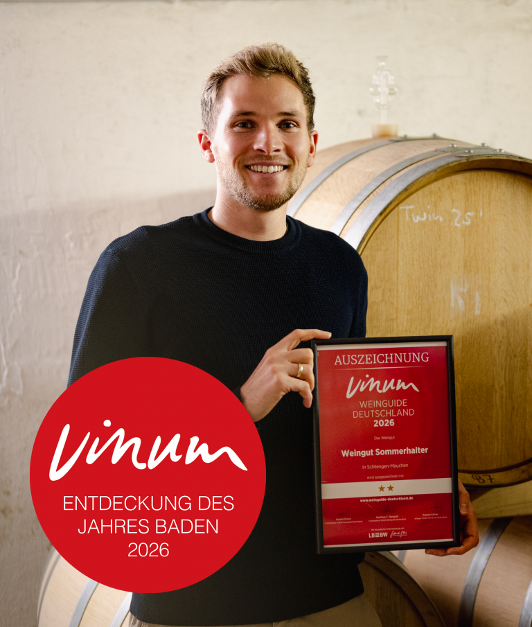 Weingut Sommerhalter wird von Vinum als Entdeckung des Jahres Baden ausgezeichnet. Direkt zwei Sterne im Vinum Weinguide und Simons Leidenschaft für Burgunder im Porträt.
