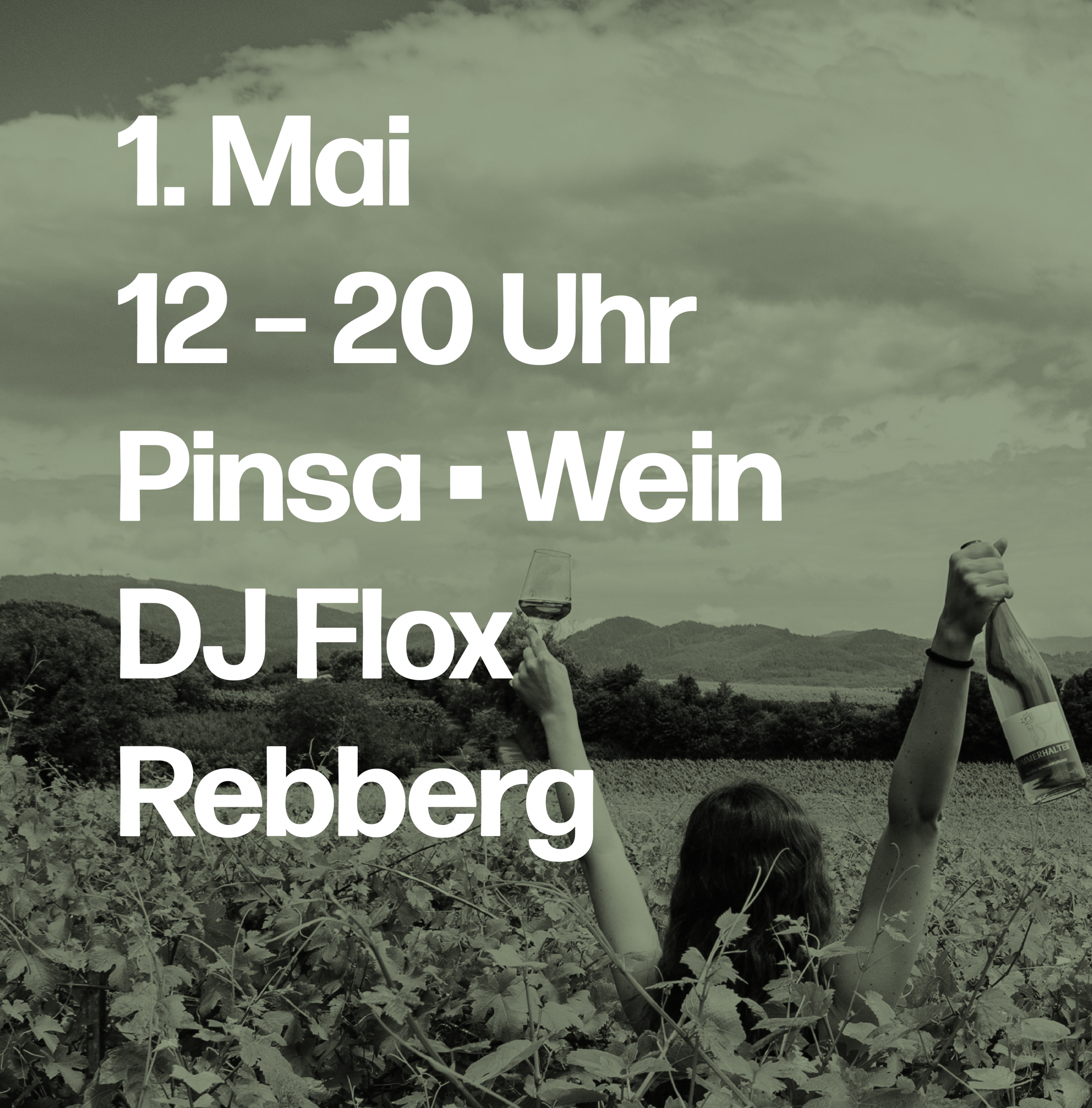 „Pinsa & Weingenuss im Rebberg“ am 01. Mai 2026 in Schliengen, Weinausschank ab 12 Uhr, Pinsa von Don Ciccio und DJ Flox von 17–20 Uhr